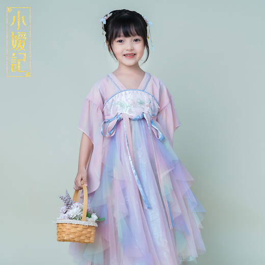 小嫒記春夏新款女童汉服国风中式时装周走秀款-满庭芳襦裙 商品图4