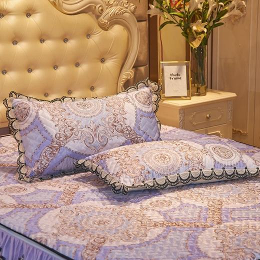 MJN 欧式蕾丝边可拆卸夹棉软可折叠可机洗冰丝席三件套 商品图5