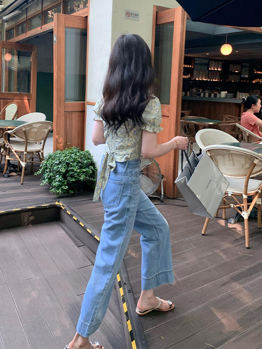 （清仓现货）【社群供V】天丝牛仔裤女宽松夏季直筒九分薄款高腰阔腿长裤涤纶 商品图1