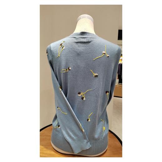 3楼珍贝丝绒圆领嵌花女开衫 商品图1