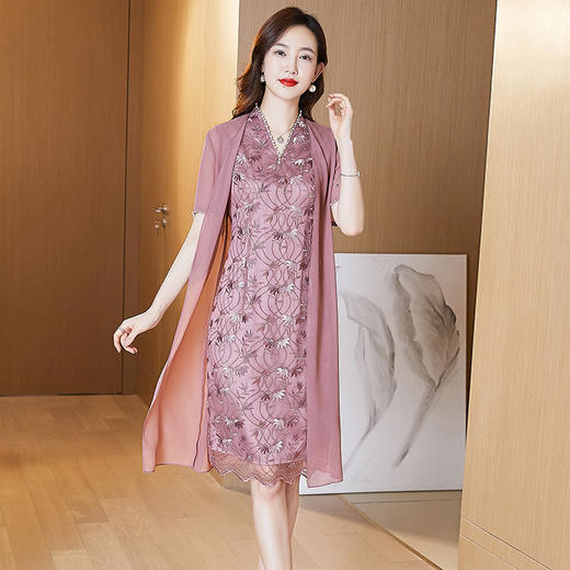 高贵优雅，连衣裙婚礼妈妈装礼服结婚喜婆婆婚宴两件套LC-2269 商品图2