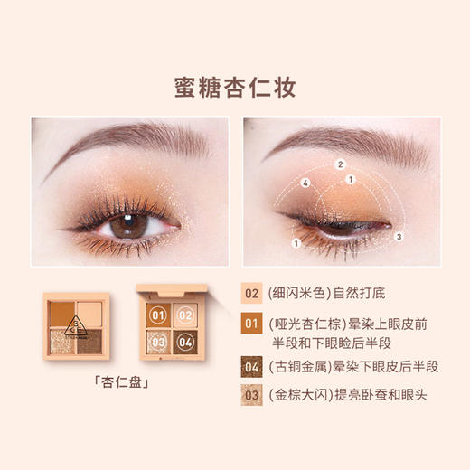 韩国 3CE 四色眼影盘 玫瑰拿铁#ROSE LATTE【香港直邮】 商品图2