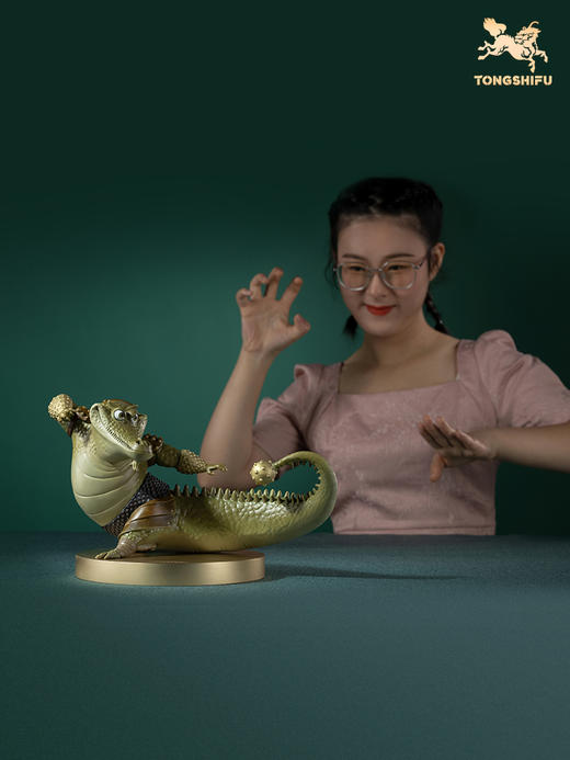 铜师傅 全铜摆件《功夫熊猫》之流星鳄大侠 铜工艺品饰品礼品摆件 商品图4