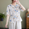 AHM-xrwy673夏季新款系带上衣时尚气质优雅设计感小众复古短袖衬衫 商品缩略图1