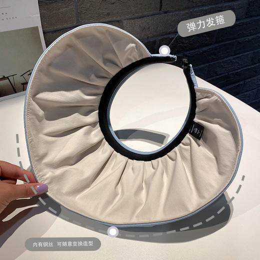 蕉下贝壳帽遮阳帽遮脸发箍空顶太阳帽 商品图3
