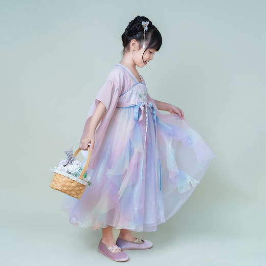 小嫒記春夏新款女童汉服国风中式时装周走秀款-满庭芳襦裙 商品图2