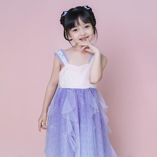 小嫒記春夏新款女童汉服国风中式时装周走秀款-丁香襦裙 商品图2