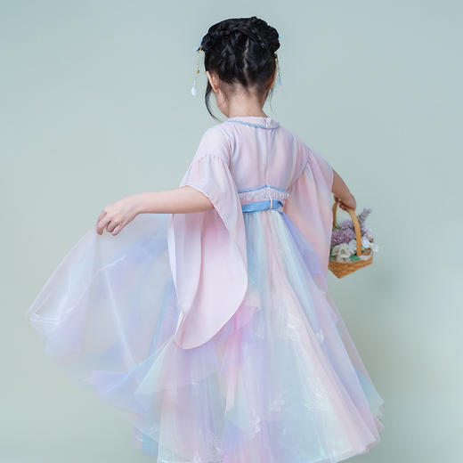 小嫒記春夏新款女童汉服国风中式时装周走秀款-满庭芳襦裙 商品图3