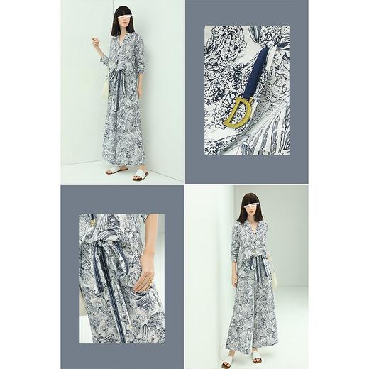 COCOBELLA艺术感素描印花时尚衬衫女优雅气质立领衬衣SR528 商品图3