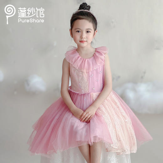 pureshare 女童连衣裙夏季宝宝可爱洋气气质大童礼服裙子-爱蓝格格 商品图2