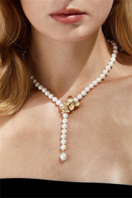 Pearl moments 飞舞蝴蝶活扣设计珍珠短项链（新品现货 顺丰秒发） 商品图1