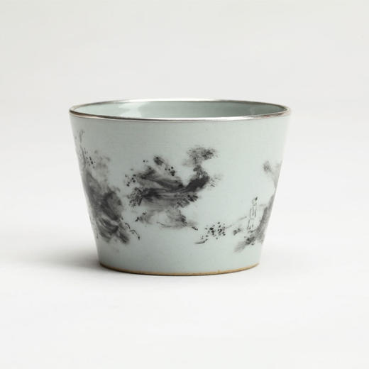 何珂玟-【等】银口仿古灰釉墨彩主人杯 | 吾杯 商品图1