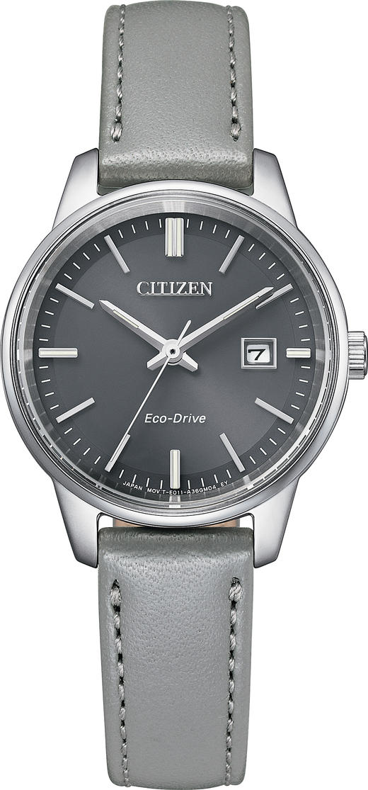 西铁城日本官方正品时尚简约表盘皮带光动能情侣女士手表EW2660-14X 商品图1