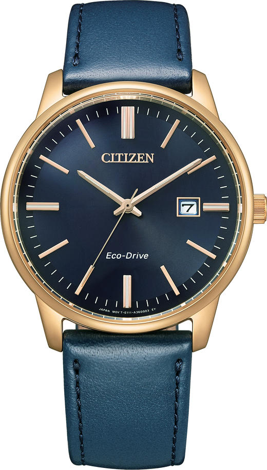 西铁城日本官方正品时尚简约表盘皮带光动能情侣男士手表BM7522-15L 商品图2