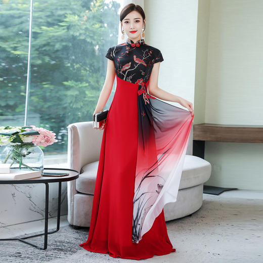 改良显瘦旗袍长款大合唱团长裙礼服走秀表演出服  KY-5283 商品图3