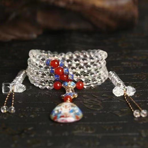 天然巴西白水晶男女款108颗 📿金刚萨埵修法念珠 商品图1