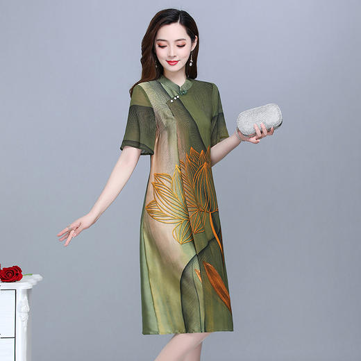 YWE BYMX8839修身贵夫人连印花衣裙 商品图2