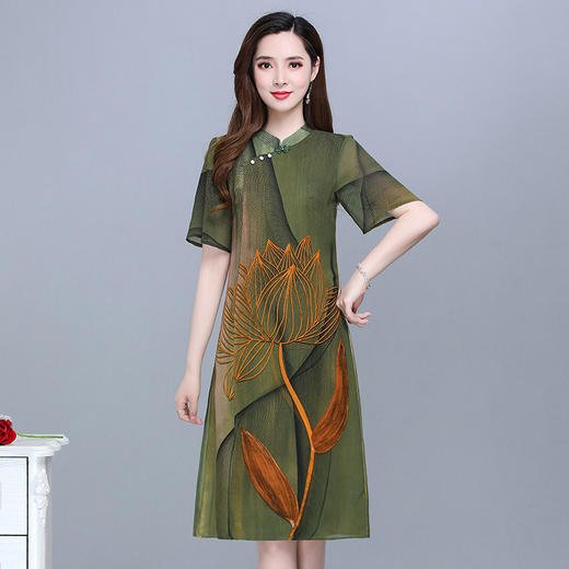 YWE BYMX8839修身贵夫人连印花衣裙 商品图1