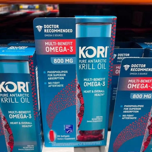 KORI纯大西洋非转基因南极磷虾油omega-3，800mg 90粒，299元/瓶✈️ 商品图1
