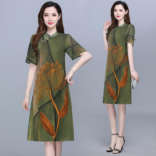 YWE BYMX8839修身贵夫人连印花衣裙 商品图3