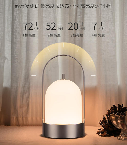 创意台灯充插电简约现代卧室床头灯超长续航手提灯 商品图1