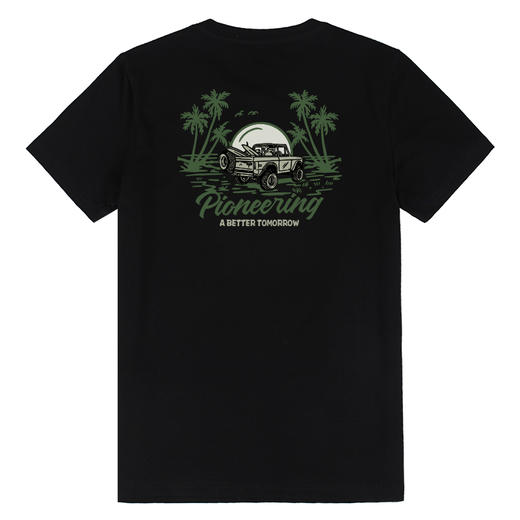 自由基地夏季露营户外复古印花短袖T恤衫潮牌中性复古棉男女休闲T NMT-1872 商品图3