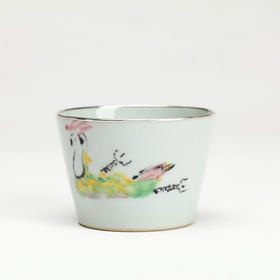 易都-【春江】仿古灰釉彩绘主人杯 | 吾杯