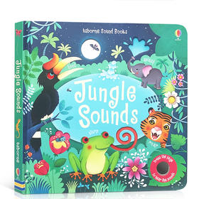 Usborne 原版英文 Jungle Sounds 奇妙音乐发声书聆听丛林里的各种声音 低幼启蒙丛林里边谁在叫 0-3-6岁 幼儿触摸感知认知发声书