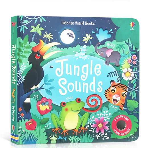 Usborne 原版英文 Jungle Sounds 奇妙音乐发声书聆听丛林里的各种声音 低幼启蒙丛林里边谁在叫 0-3-6岁 幼儿触摸感知认知发声书 商品图0