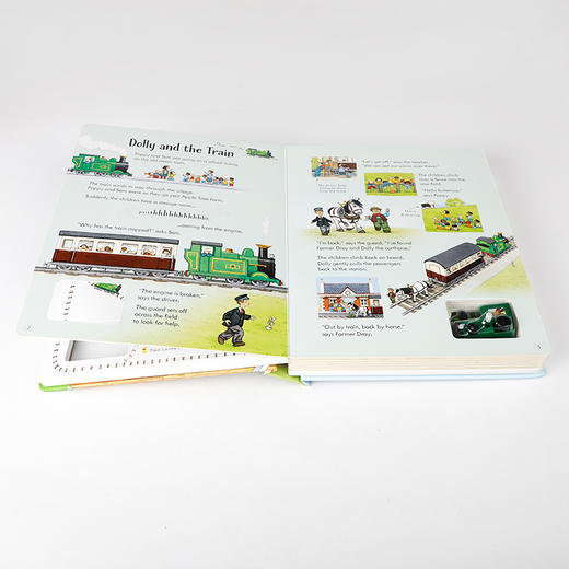 Usborne出品 蒸汽火车发条轨道书Poppy and Sam's Wind-Up Train Book英文原版 农场故事波比和山姆玩具书大开本纸板 含蒸汽火车 商品图1