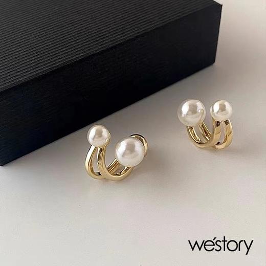 westory2022年珍珠耳钉一款两戴法式复古赫本气质女耳环 商品图2