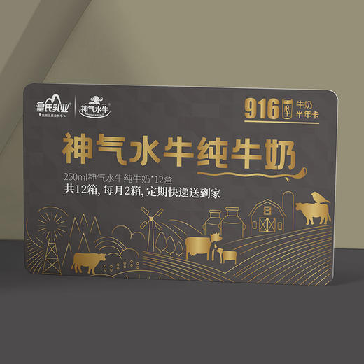 【纯奶半年卡福利】纯奶半年卡 实体卡 神气水牛纯牛奶250ml*12盒  共12箱 商品图6