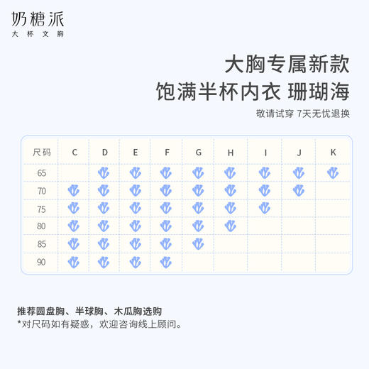 奶糖派大杯文胸珊瑚海半杯圆润饱满聚拢上托大码内衣女夏蕾丝胸罩 商品图4