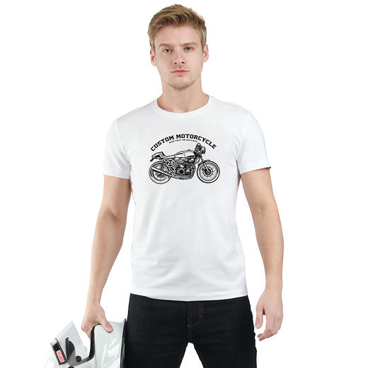 自由基地男装motorcycles复古图案印花夏季潮流短袖T恤衫半袖汗衫 NMT-1869 商品图0
