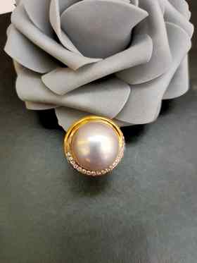 1F金鸿珍珠      马贝珍珠戒指