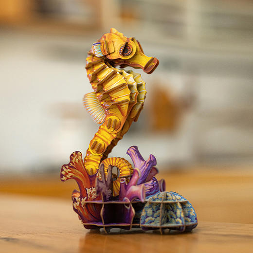 博物文创 海洋系列纸模三斑海马玩具创意节日毕业动脑礼物益智 商品图2