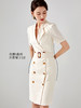 艾尚臣2022年夏新款双排扣职业西装连衣裙女法式收腰薄款女装裙子 商品缩略图2