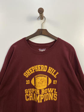 厚款 Y2K Vintage Champion 冠军 SUPER BOWL 超级碗 短袖T恤 _SST(2XL)