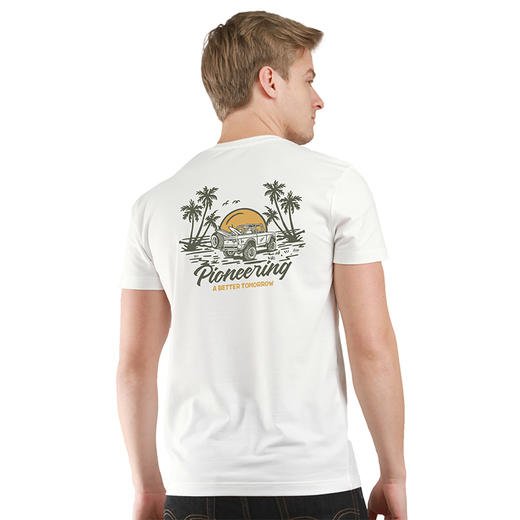 自由基地夏季露营户外复古印花短袖T恤衫潮牌中性复古棉男女休闲T NMT-1872 商品图1