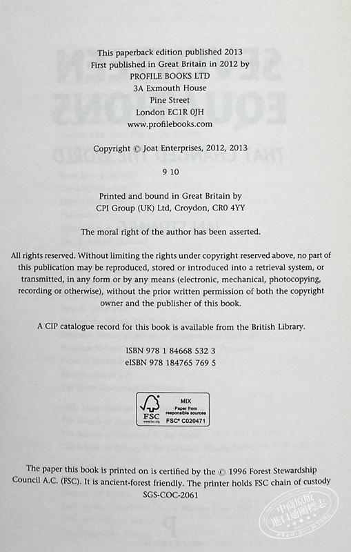 预售 【中商原版】改变世界的17个方程式 英文原版 Seventeen Equations that Changed the World Ian Stewart 商品图4