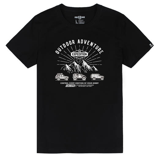 自由基地简约美式复古越野户外印花短袖T恤夏季男女通款合体圆领T NMT-1878 商品图1