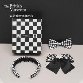 大英博物馆路易斯西洋棋发箍长款蝴蝶结发夹甜美可爱送女友礼物