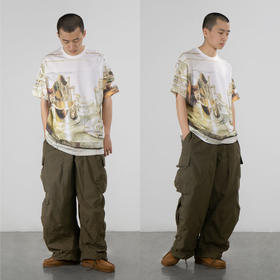 CryingCenter 复古感金属餐具照片印花短袖 哭喊中心