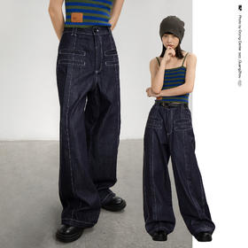 CryingCenter 假装有好多口袋 原色丹宁直筒牛仔裤