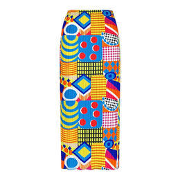 QC 5308小众印花百褶裙休闲中长款A字包臀裙 商品图4