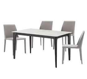 1桌4椅 现代简约风格餐台餐椅  马鞍皮设计师餐椅