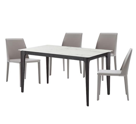 1桌4椅 现代简约风格餐台餐椅  马鞍皮设计师餐椅 商品图0