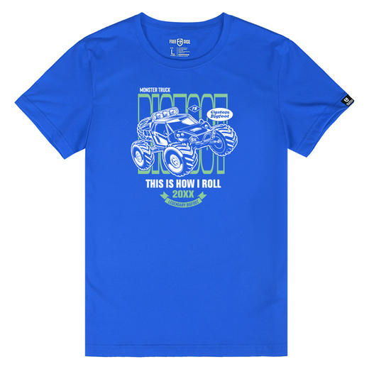 自由基地男装大脚怪越野车图案印花全棉短袖T恤户外休闲半袖队服 NMT-1881 商品图4