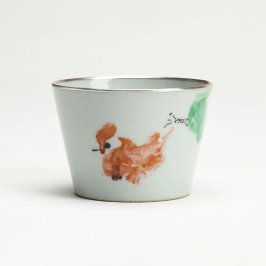 易都-【三吉图】仿古灰釉彩绘主人杯 | 吾杯 商品图0