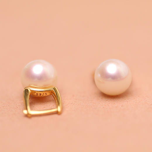 美裕 【弦歌】银925淡水珍珠耳钉 8-8.5mm白105621 商品图1